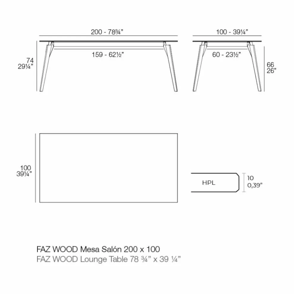 Couchtisch aus weißem oder schwarzem Laminat in 2 Größen - Faz Wood von Vondom