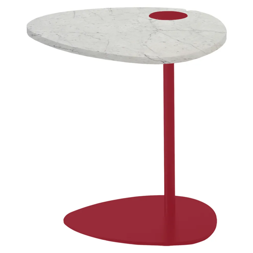 Couchtisch für Wohnzimmer aus Metall und Marquinia-Marmor, Luxus-Design - Yassine