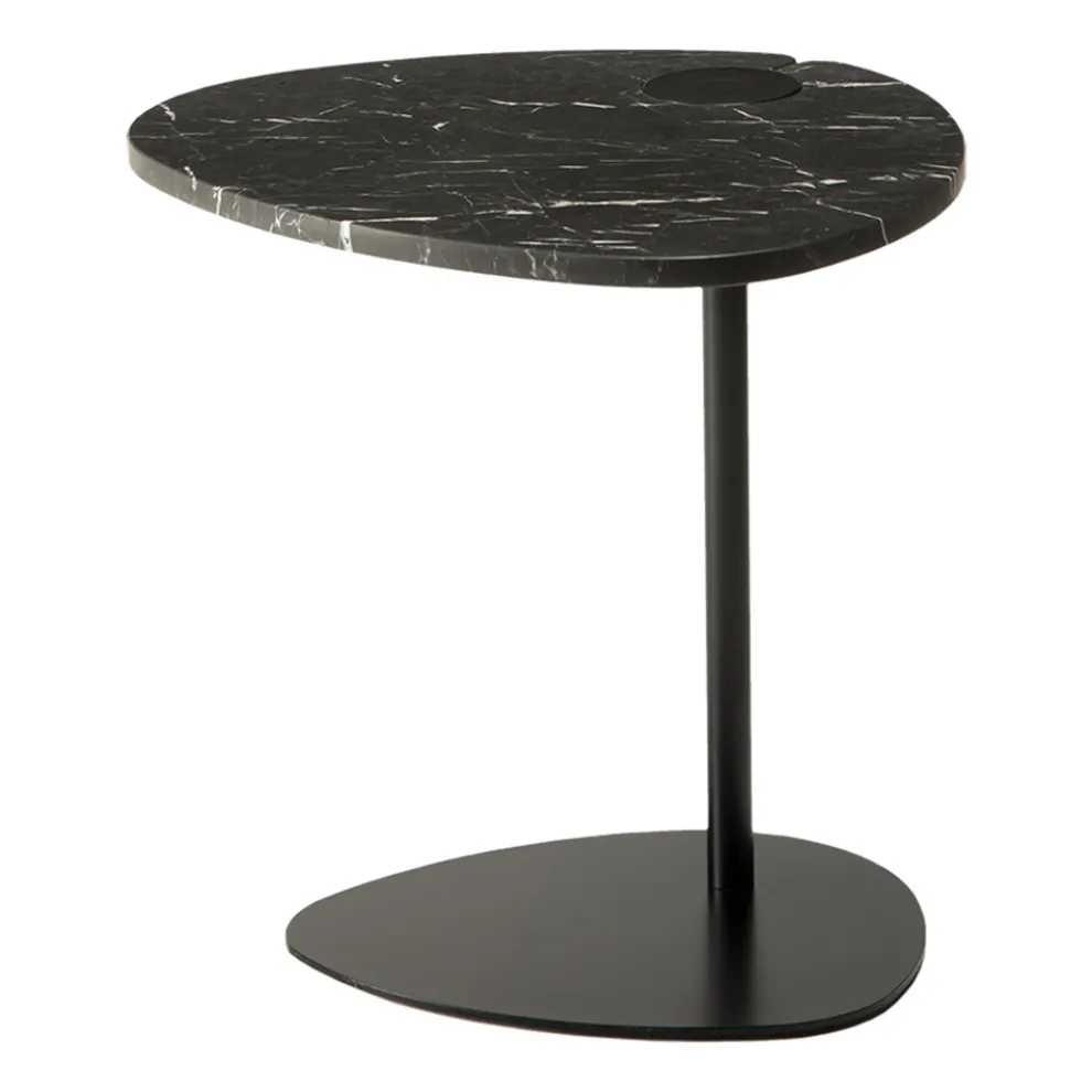 Couchtisch für Wohnzimmer aus Metall und Marquinia-Marmor, Luxus-Design - Yassine