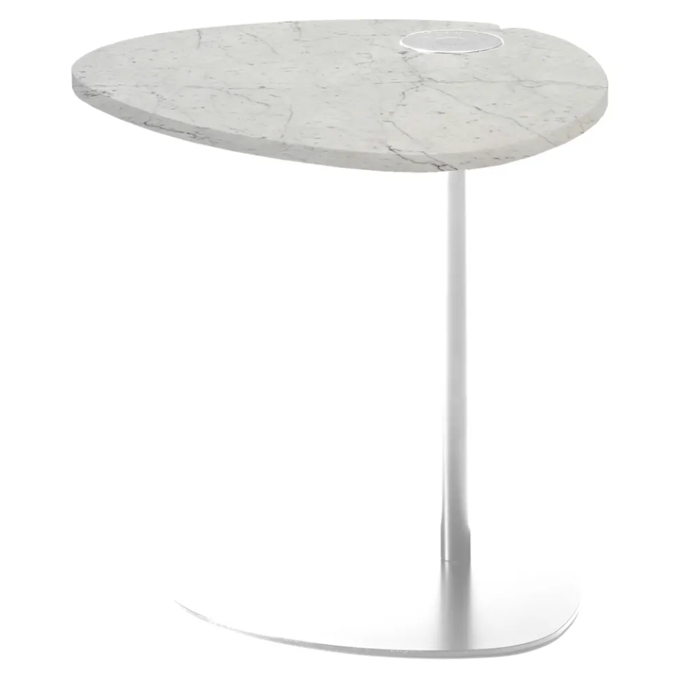 Couchtisch für Wohnzimmer aus Metall und Marquinia-Marmor, Luxus-Design - Yassine