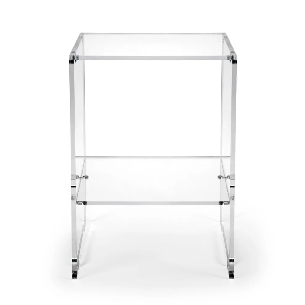 Couchtisch mit 1 Regal aus transparentem Plexiglas, hergestellt in Italien – Mulan