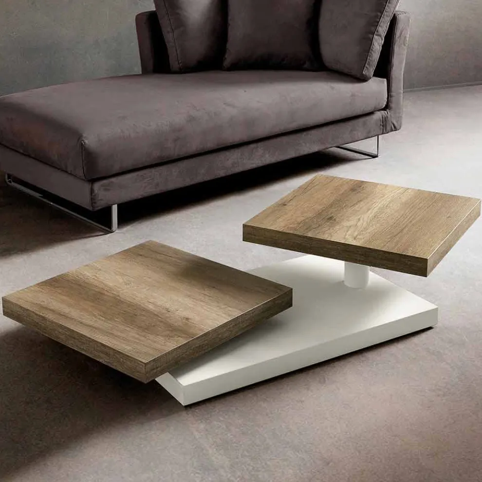 Couchtisch mit drehbaren Platten aus HPL Made in Italy, Precious - Paris