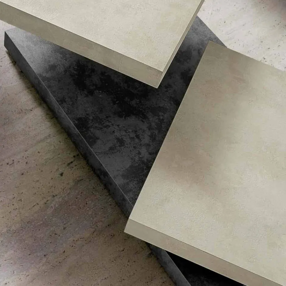 Couchtisch mit drehbaren Platten aus HPL Made in Italy, Precious - Paris