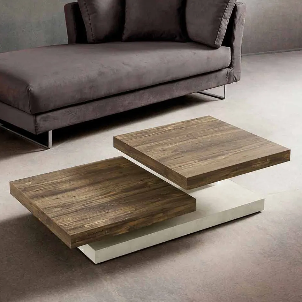 Couchtisch mit drehbaren Platten aus HPL Made in Italy, Precious - Paris