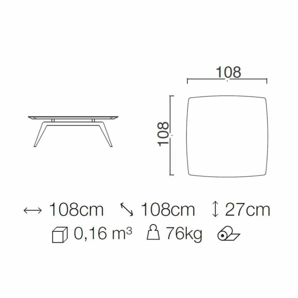 Couchtisch mit Marmorplatte und Holzfuß Made in Italy - Raise