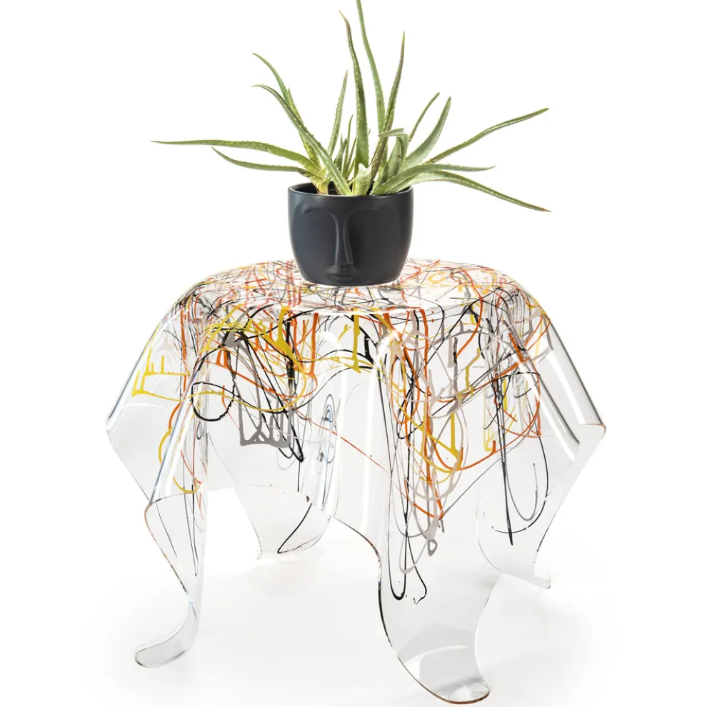 Couchtisch mit Platte und Gestell aus Plexiglas Made in Italy - Brento