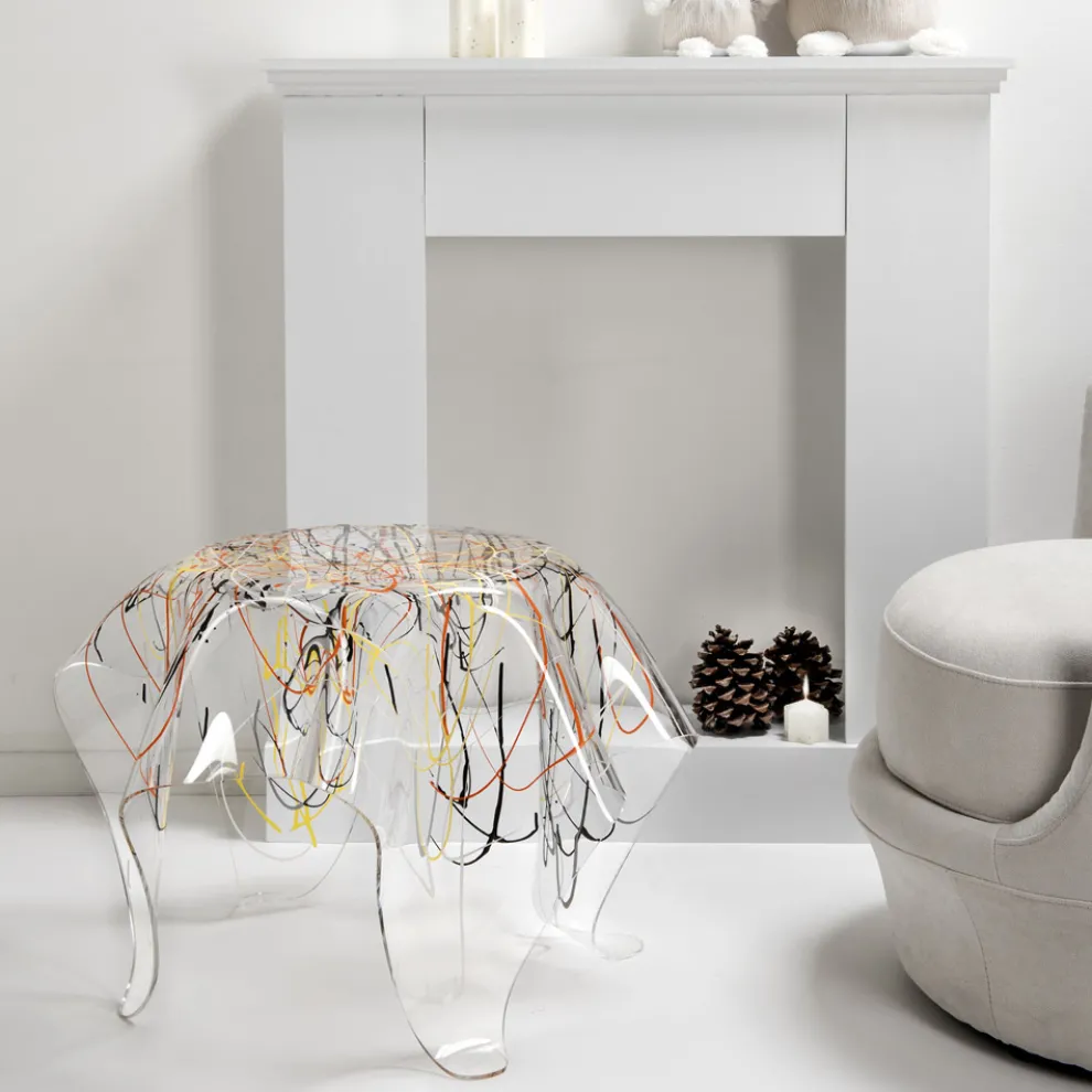 Couchtisch mit Platte und Gestell aus Plexiglas Made in Italy - Brento