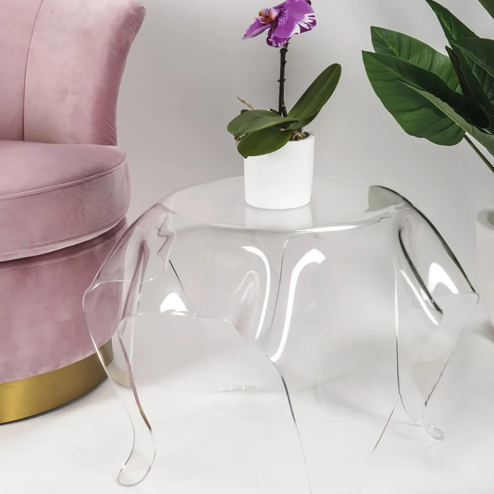 Couchtisch mit Platte und Gestell aus Plexiglas Made in Italy - Brento