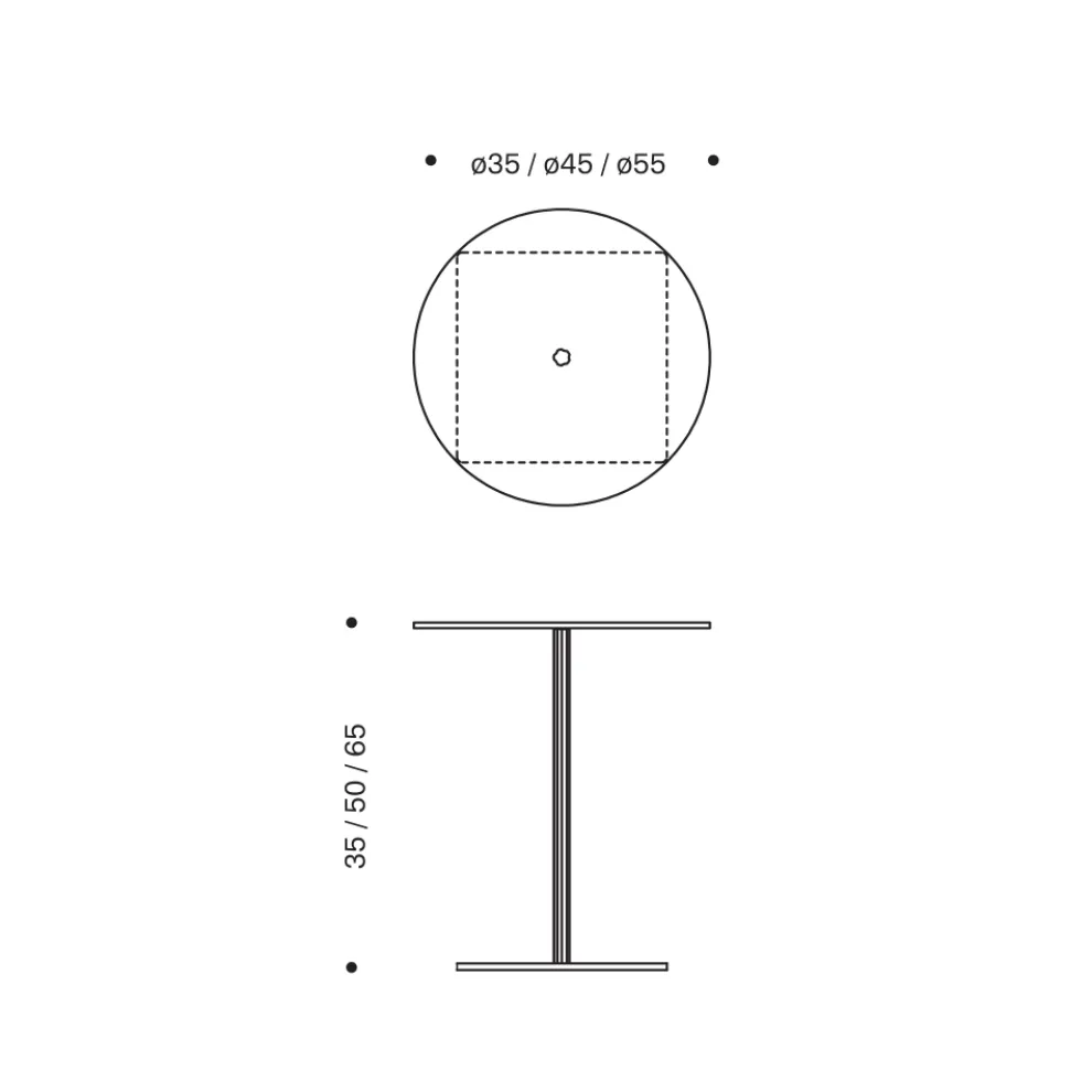 Couchtisch mit runder Glas- oder Metallplatte, hergestellt in Italien – Anakin