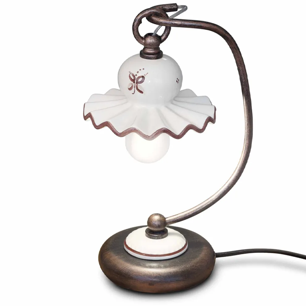 Country handdekorierte Tischlampe aus Keramik - Rom
