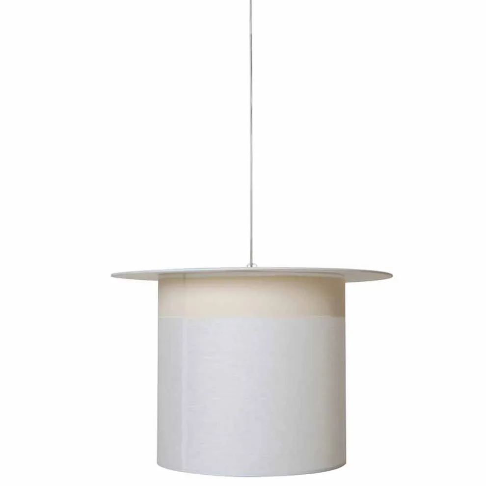 Cylinder Design White Leinen Hängelampe, Made in Italy - Magic