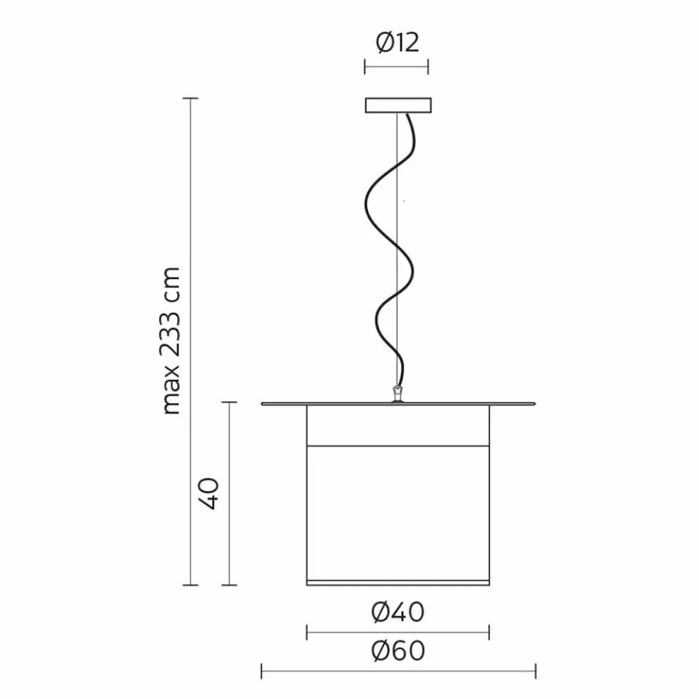 Cylinder Design White Leinen Hängelampe, Made in Italy - Magic