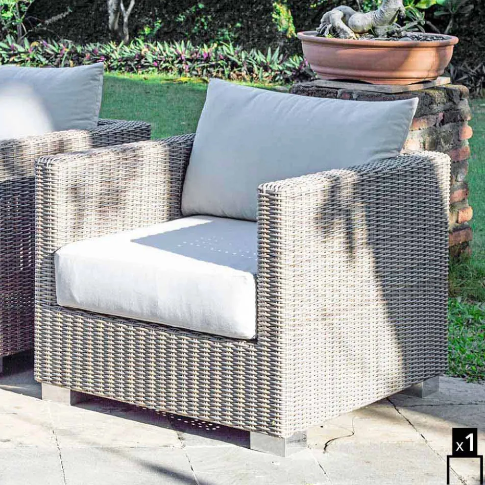 Polyrattan Loungesessel handmade Geflecht in Rattan Optik Elsa