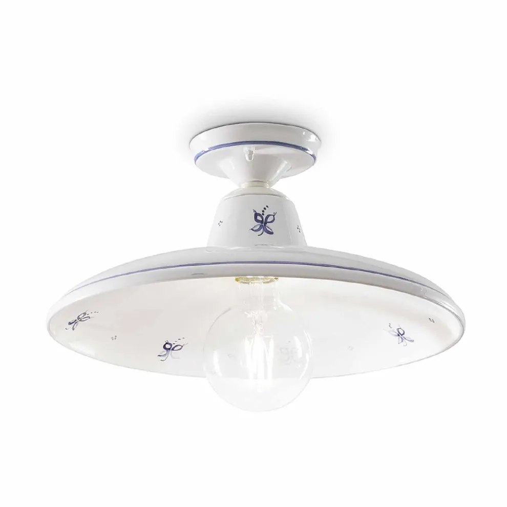 Deckenlampe aus Keramik und handbemalten Vintage-Dekorationen - Como