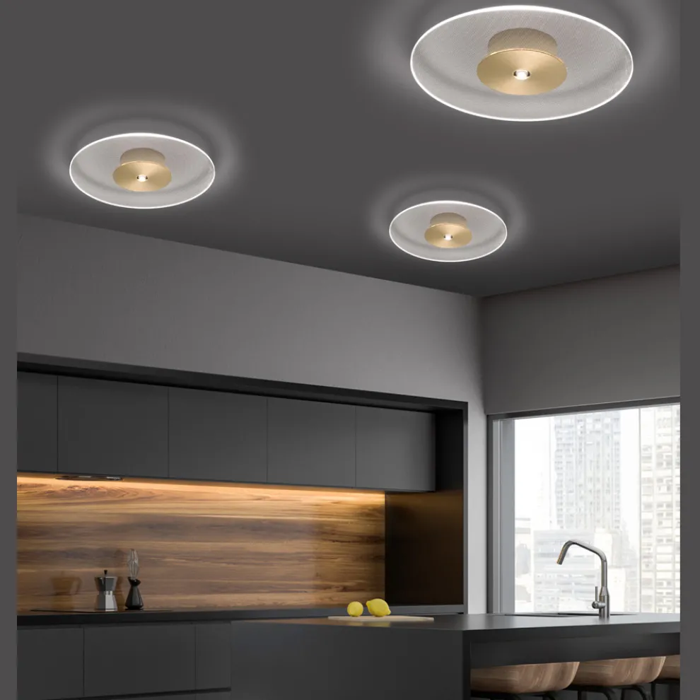 Deckenleuchte aus Metall mit mikrogepunktetem Plexiglasdiffusor - Nora