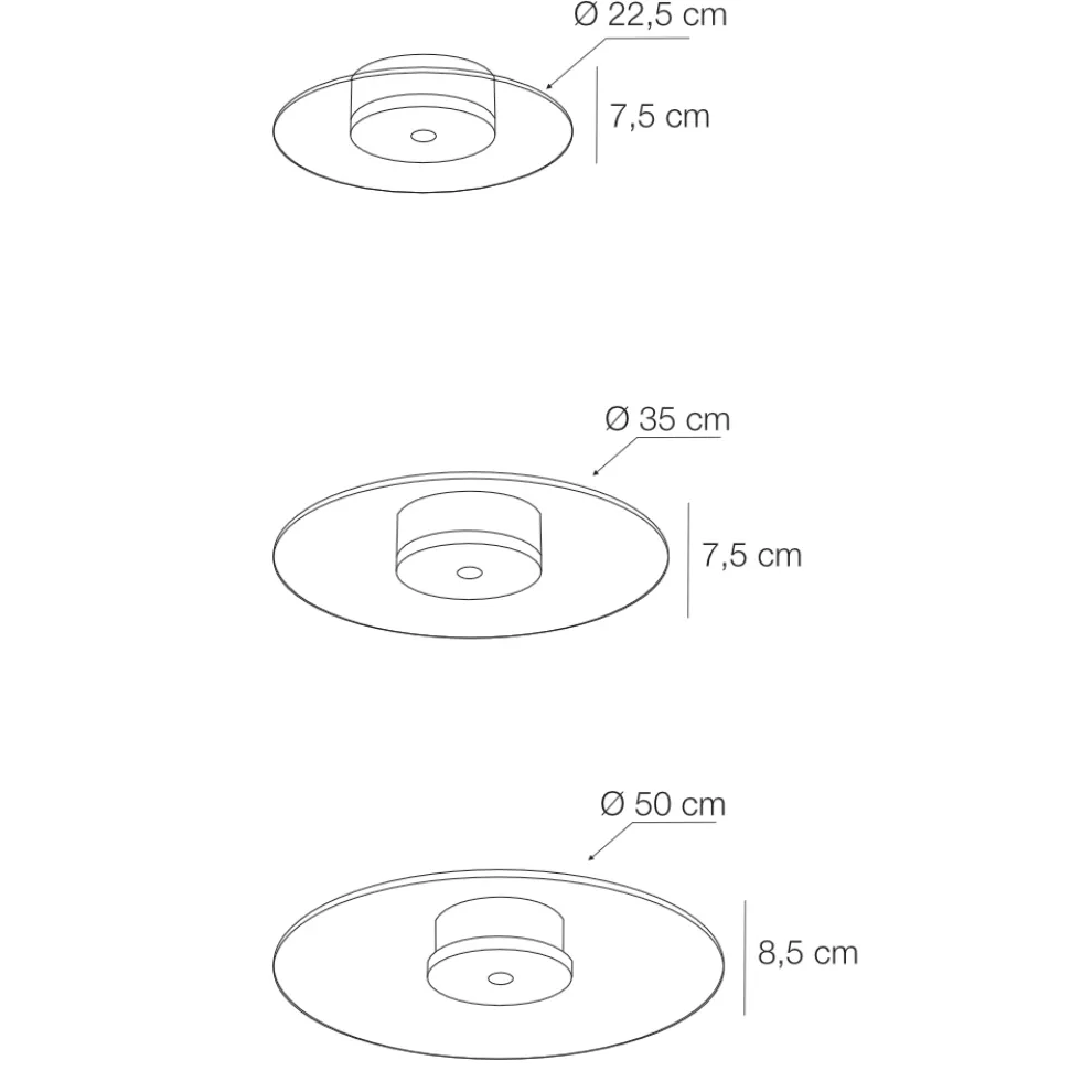 Deckenleuchte aus Metall mit mikrogepunktetem Plexiglasdiffusor - Nora