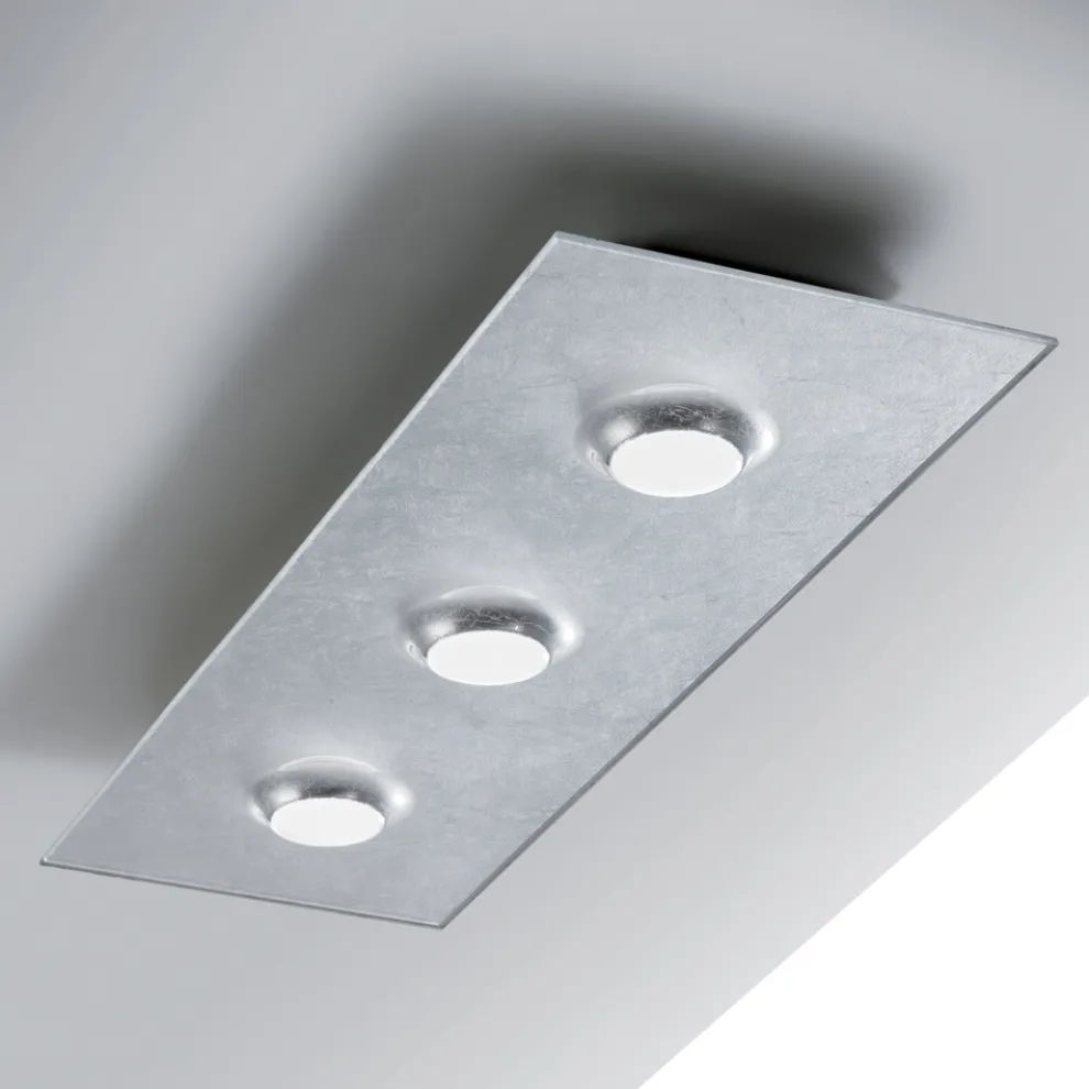 Deckenleuchte mit flacher Glasplatte mit Absenkungen - Kora