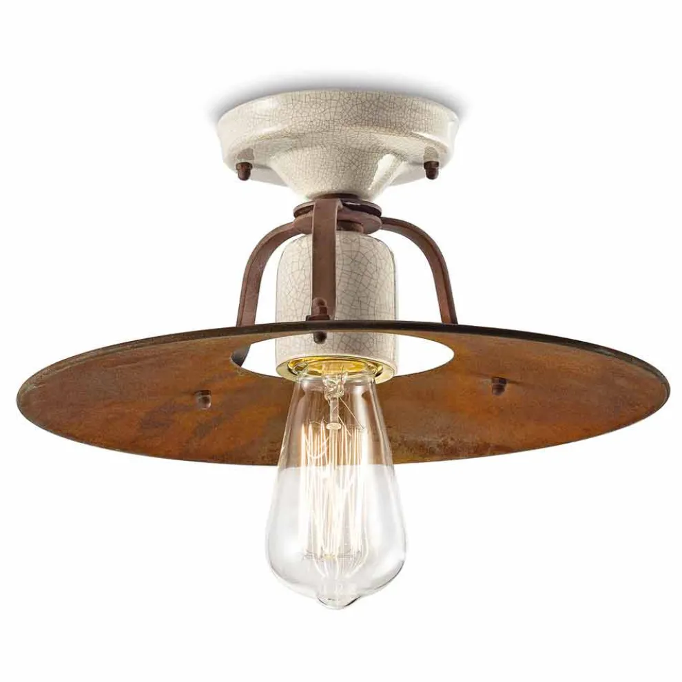 Deckenleuchte Vintage aus Keramik und Metall Elaine Ferroluce