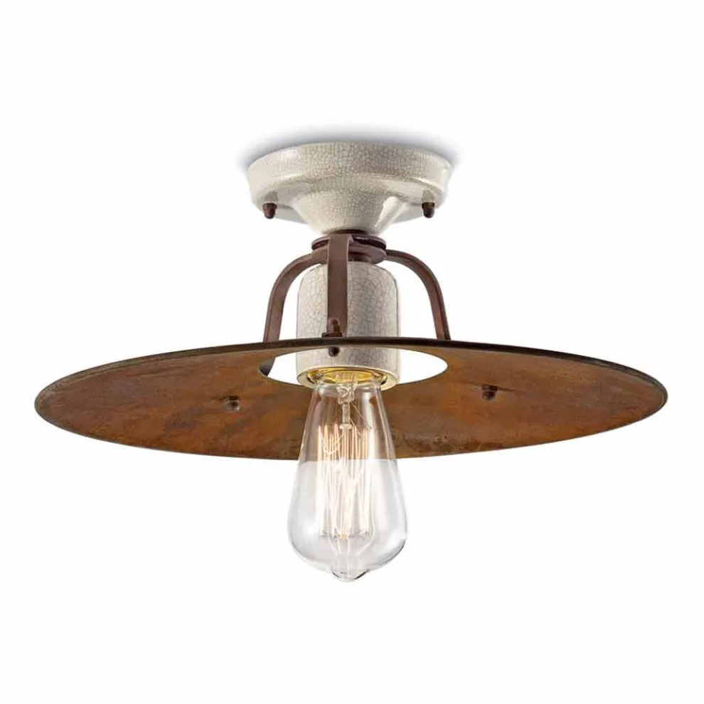Deckenleuchte Vintage aus Keramik und Metall Elaine Ferroluce