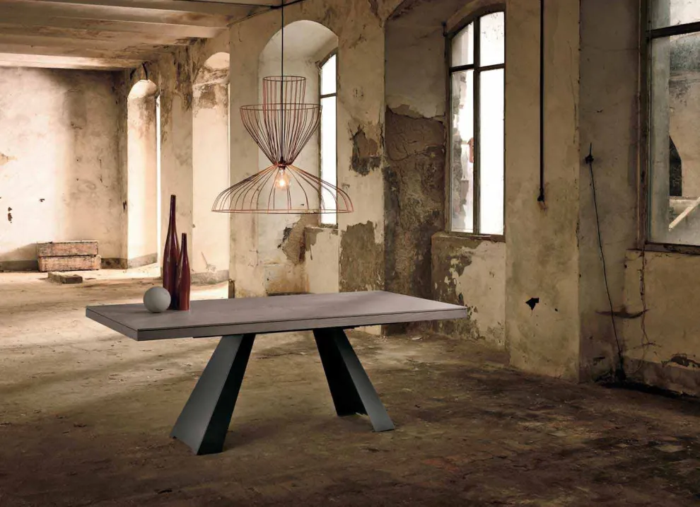Design ausziehbarer Tisch aus Eichenholz made in Italy, Zerba