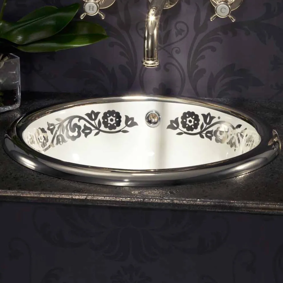 Design Einbauwaschbecken Barock aus Fire Clay made in Italy, Otis