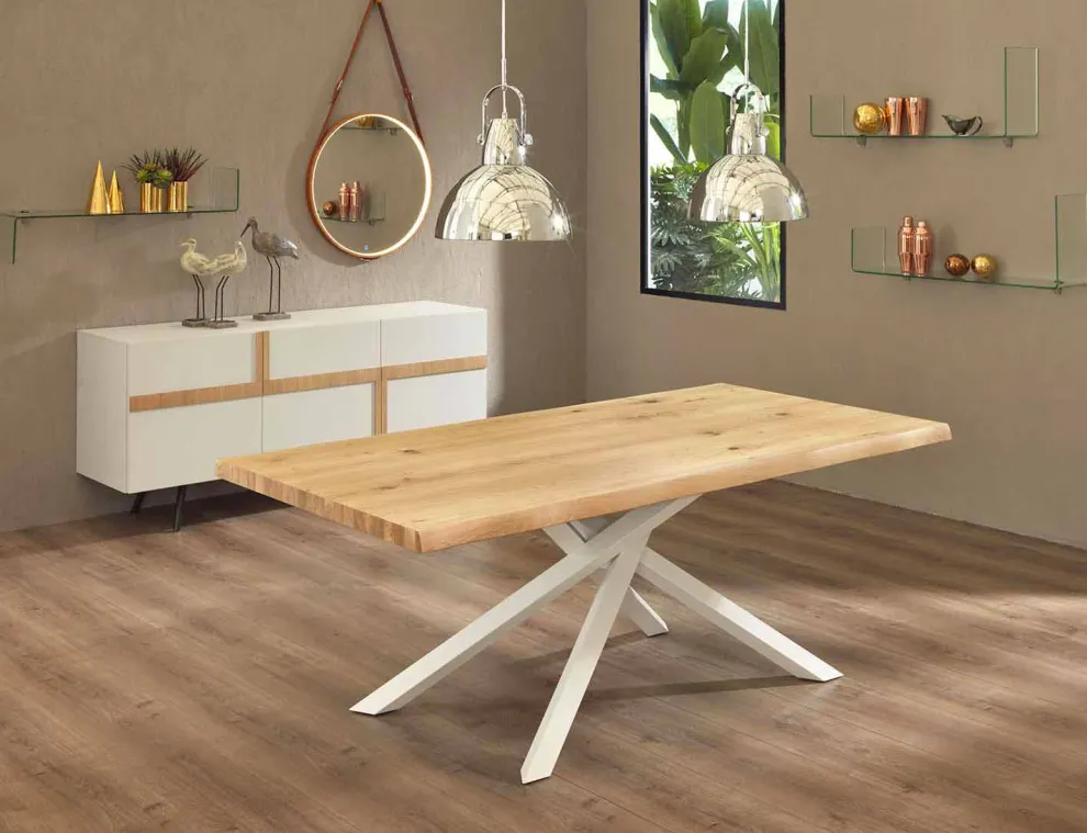 Design Esstisch aus Holz und Metall Made in Italy - Skipper