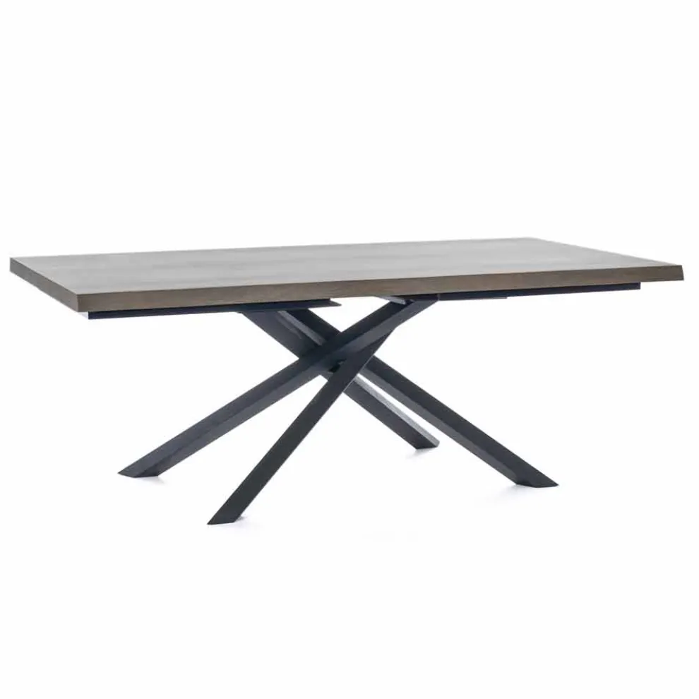 Design Esstisch aus Holz und Metall Made in Italy - Skipper