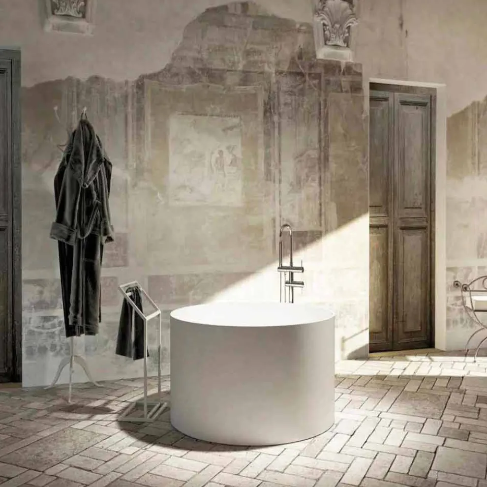 Design freistehende Rundbadewanne in Italien hergestellt Cremona
