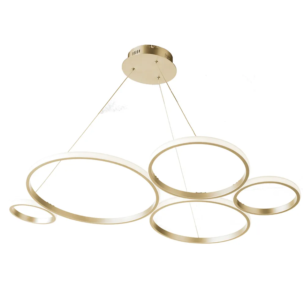 Design Pendelleuchte für Wohnzimmer in Silber oder Gold Metall - Olimpo