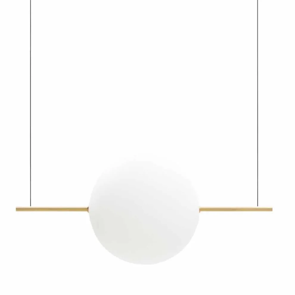 Design Pendelleuchte aus Glas und Messing mit LED-Licht, 3 Größen - Alma von Il Fanale