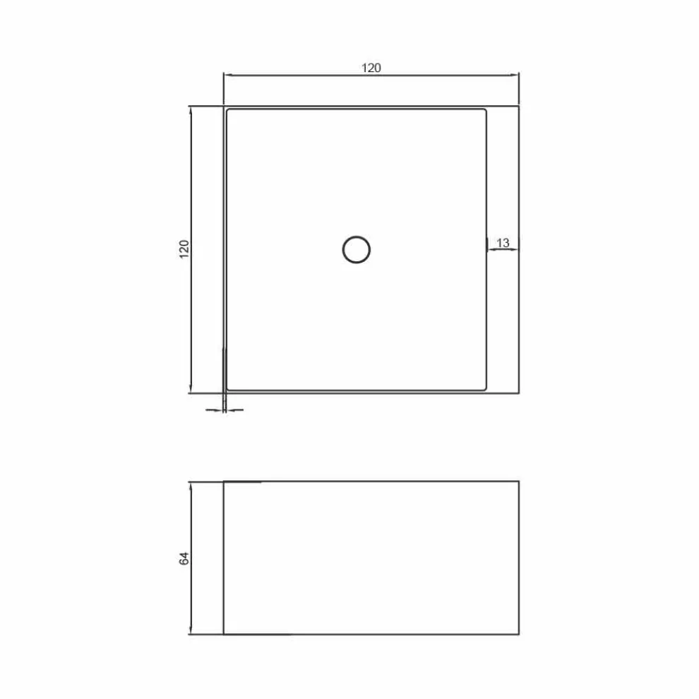 Design quadratische Badewanne freestanding Argentera, made in Italy