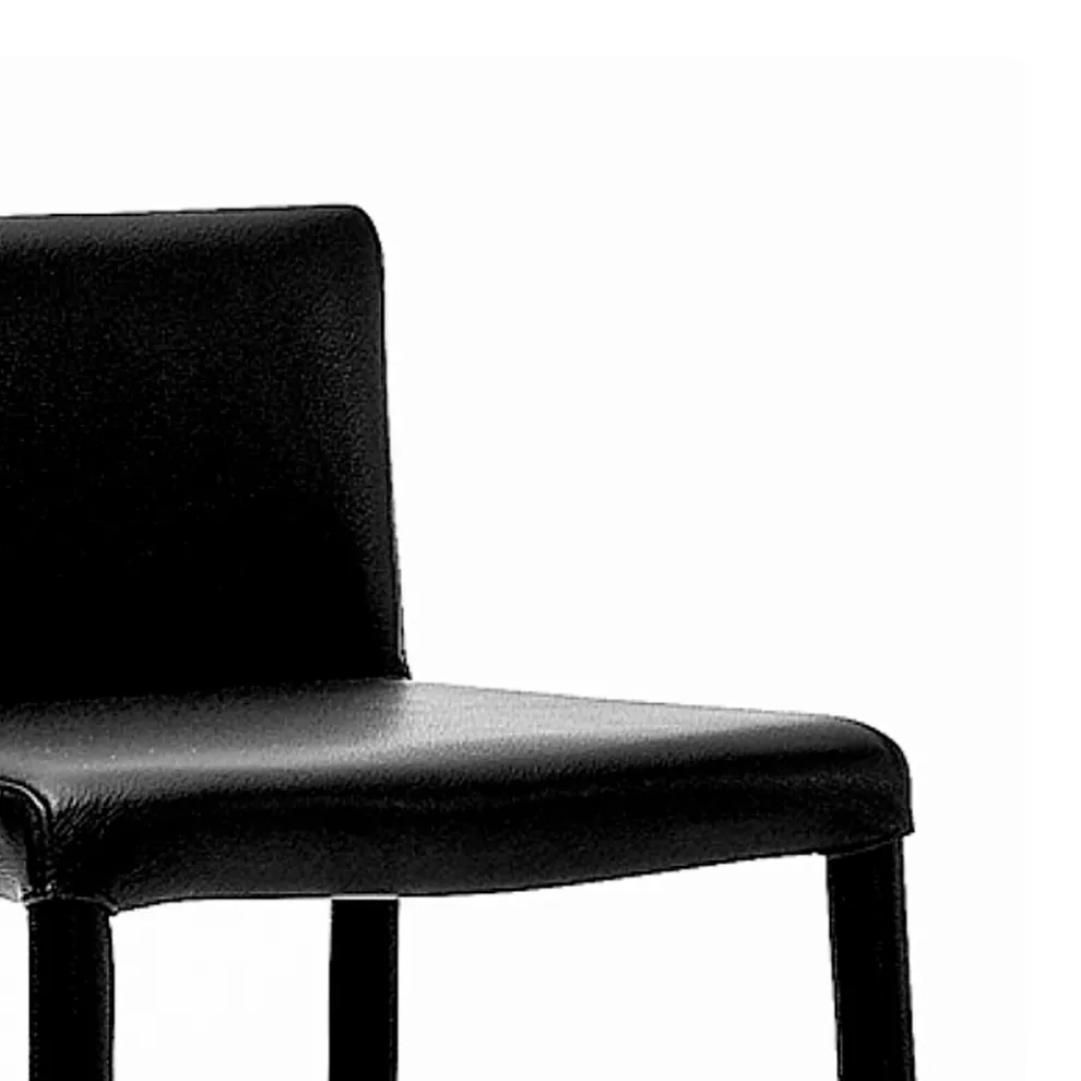 Design Stahlhocker gepolstert in Kunstleder, Leder oder Fell - Pitt Modell