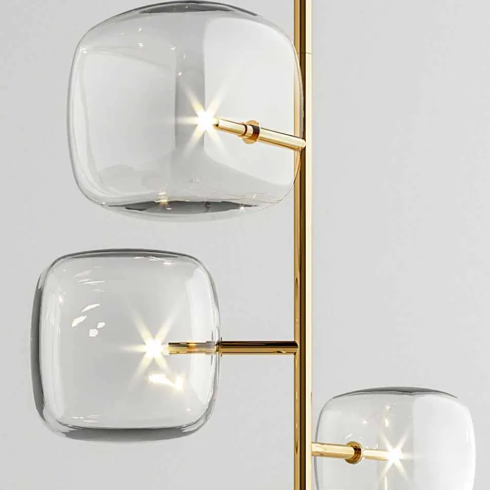 Design Stehleuchte mit glänzender Metallstruktur Made in Italy - Donatina