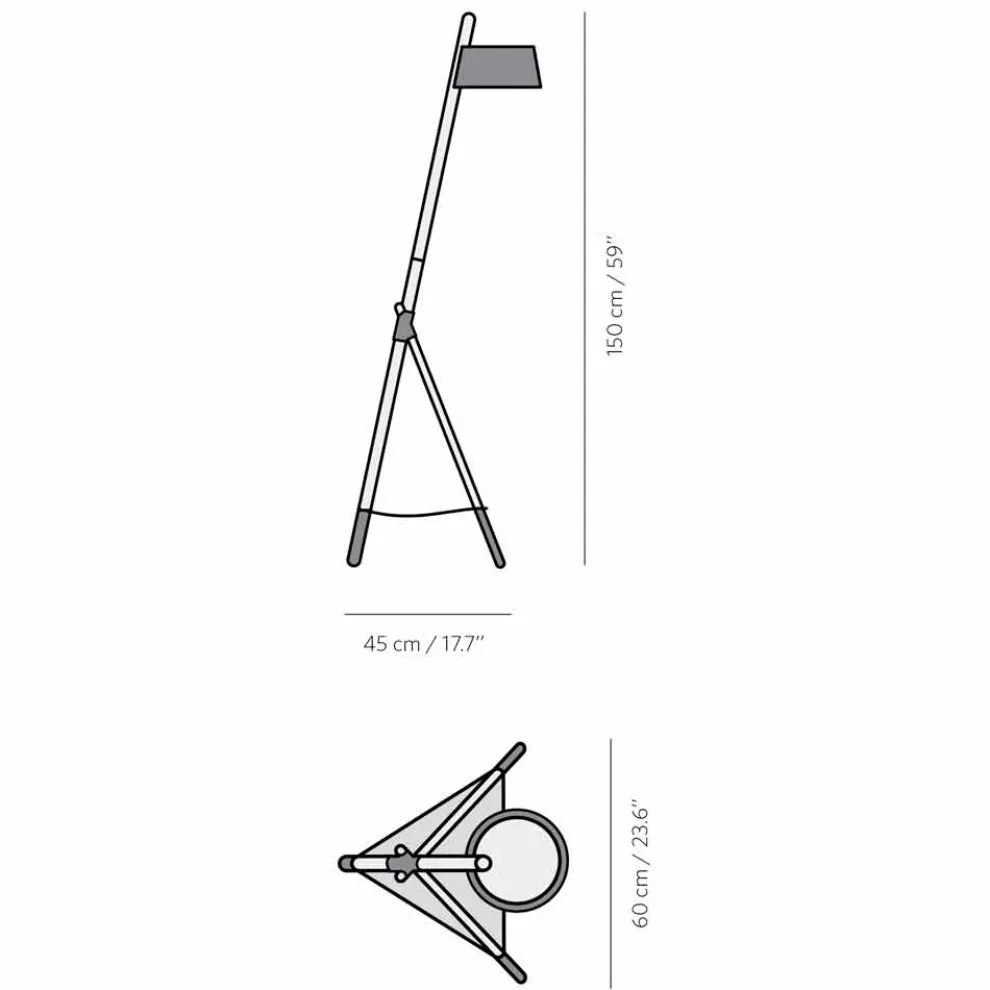 Design Stehleuchte aus Buchenholz und lackiertem Metall - Avetta
