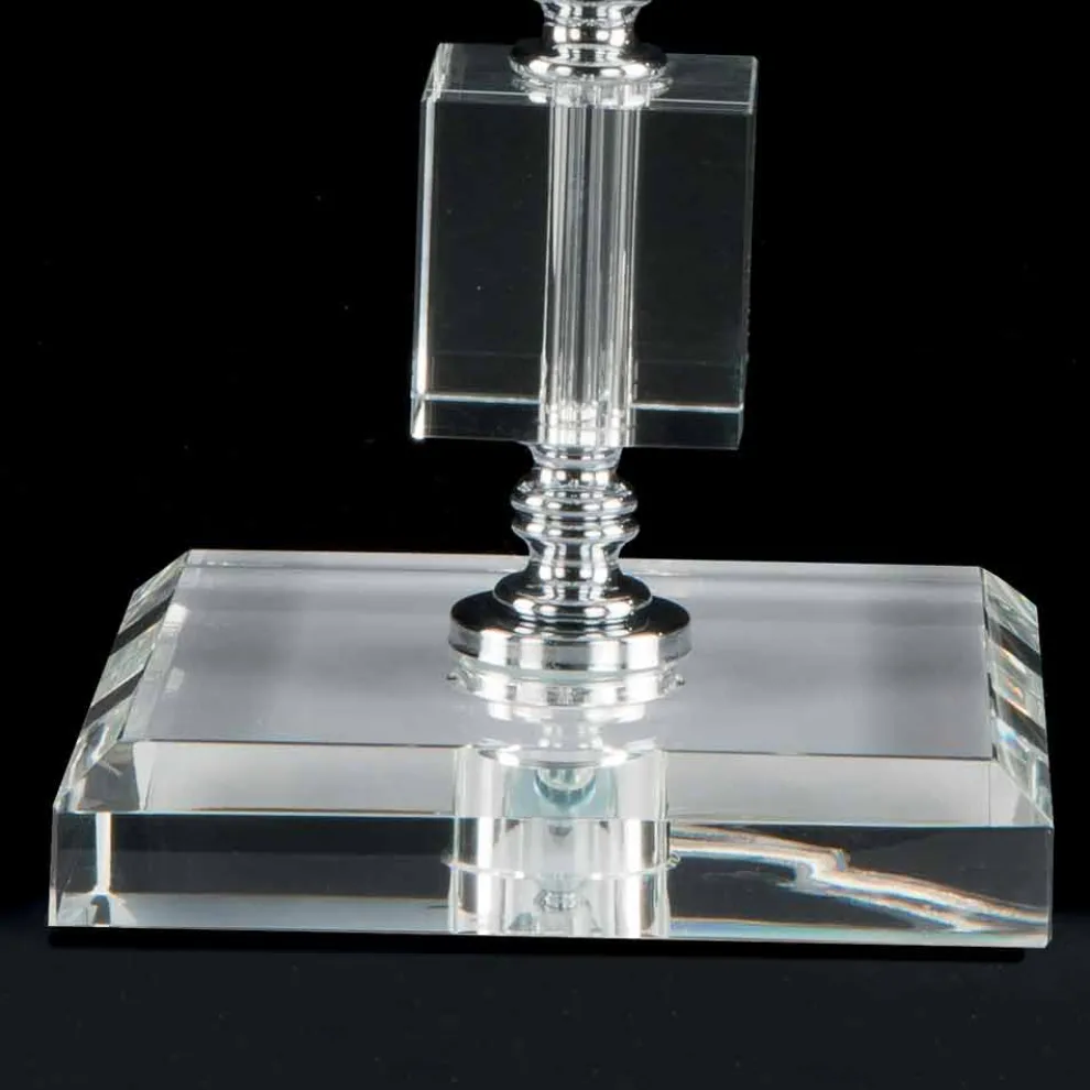 Design Tischlampe in Ivy Glas und Kristall, made in Italy