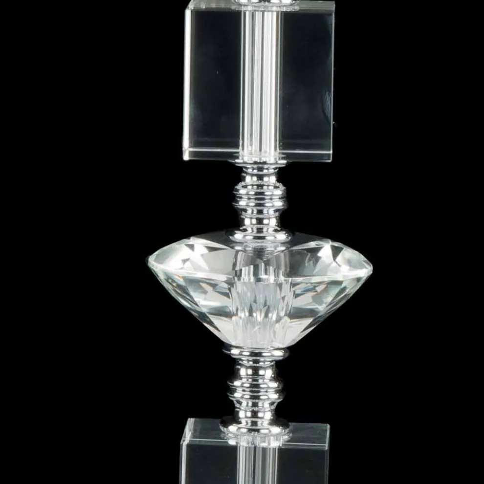 Design Tischlampe in Ivy Glas und Kristall, made in Italy