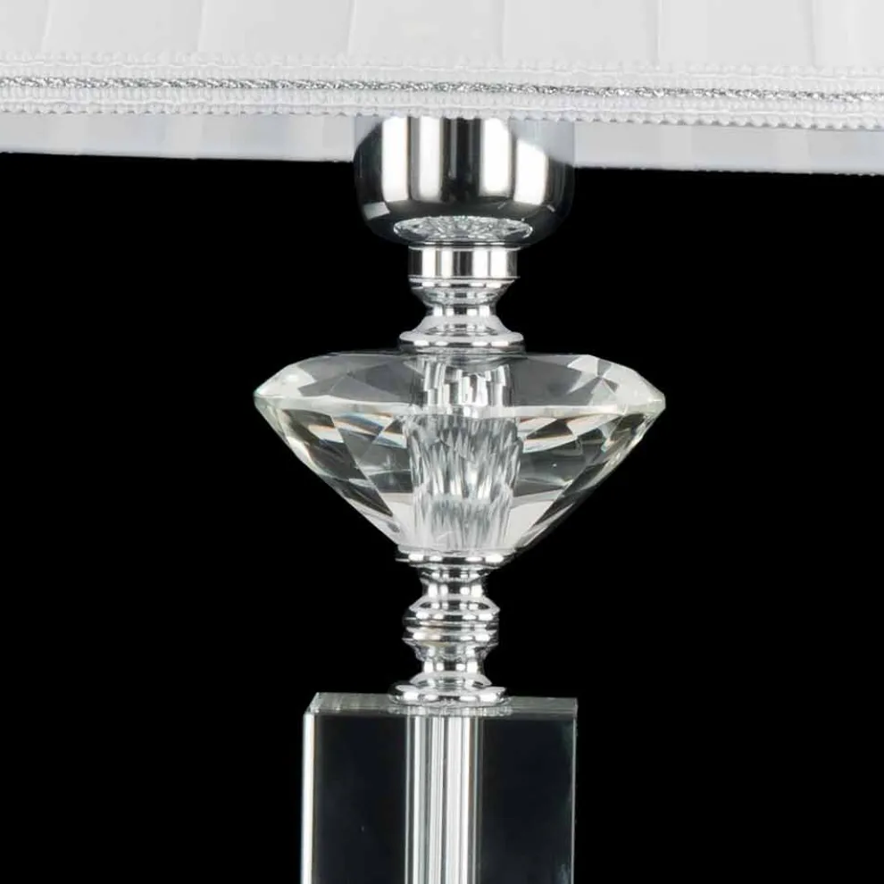 Design Tischlampe in Ivy Glas und Kristall, made in Italy