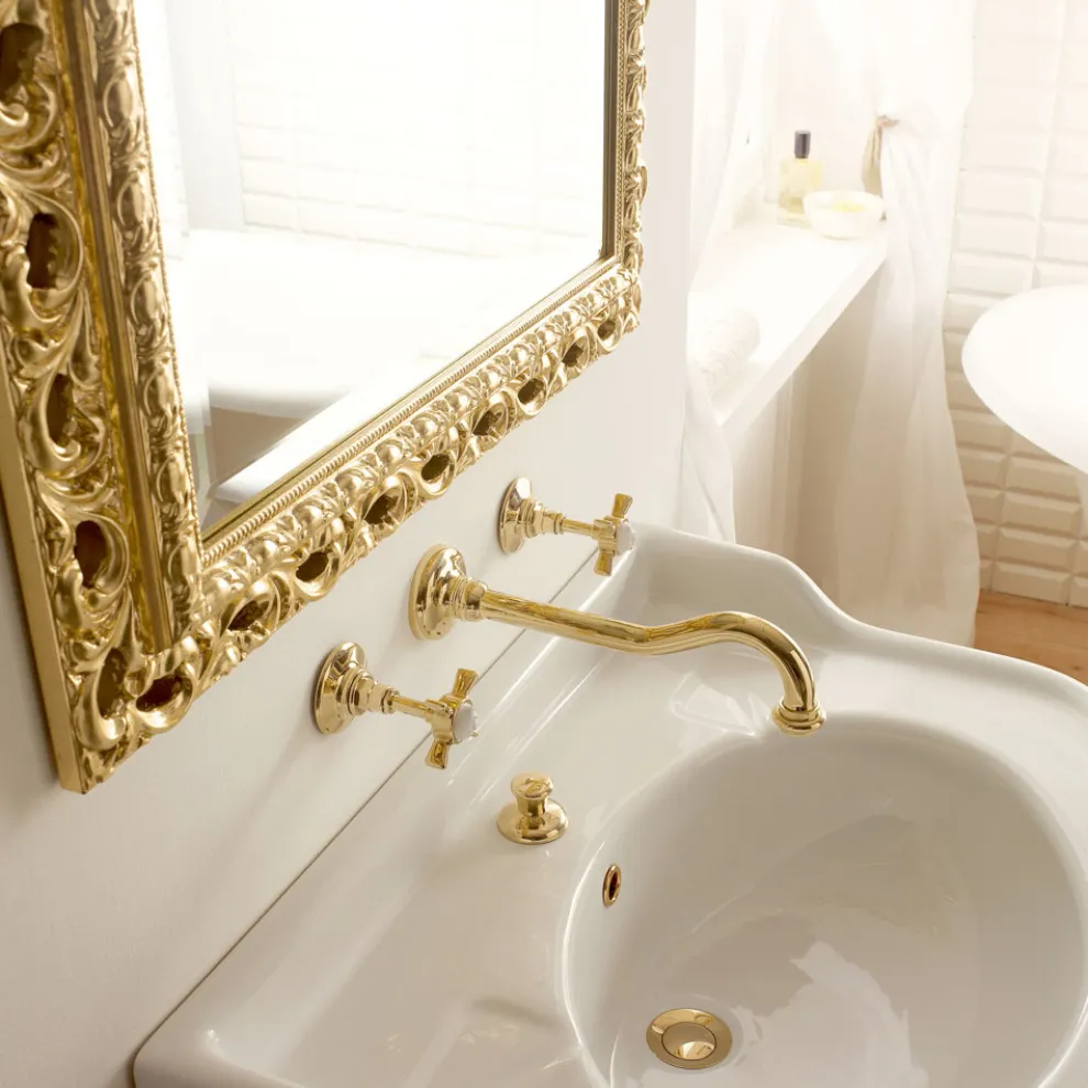 Design und Vintage Made in Italy Waschbecken/Wandarmatur