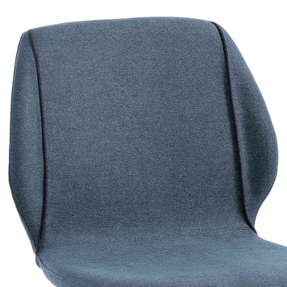 Design Wohnzimmer Hocker aus Stoff mit Kante und Anthrazit Metall - Scarat