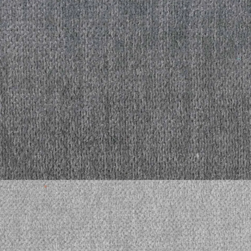 Design Wohnzimmer Hocker aus Stoff mit Kante und Anthrazit Metall - Scarat