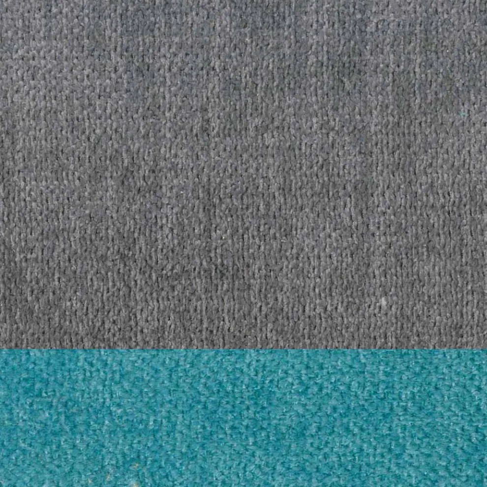 Design Wohnzimmer Hocker aus Stoff mit Kante und Anthrazit Metall - Scarat