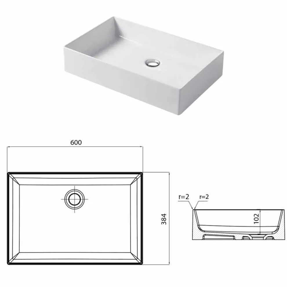 Design-Aufsatzwaschbecken aus weißer oder farbiger Keramik Leivi