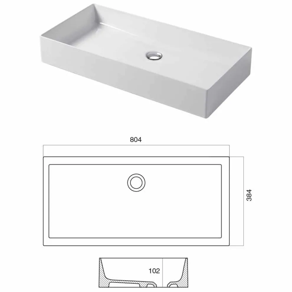 Design-Aufsatzwaschbecken aus weißer oder farbiger Keramik Leivi