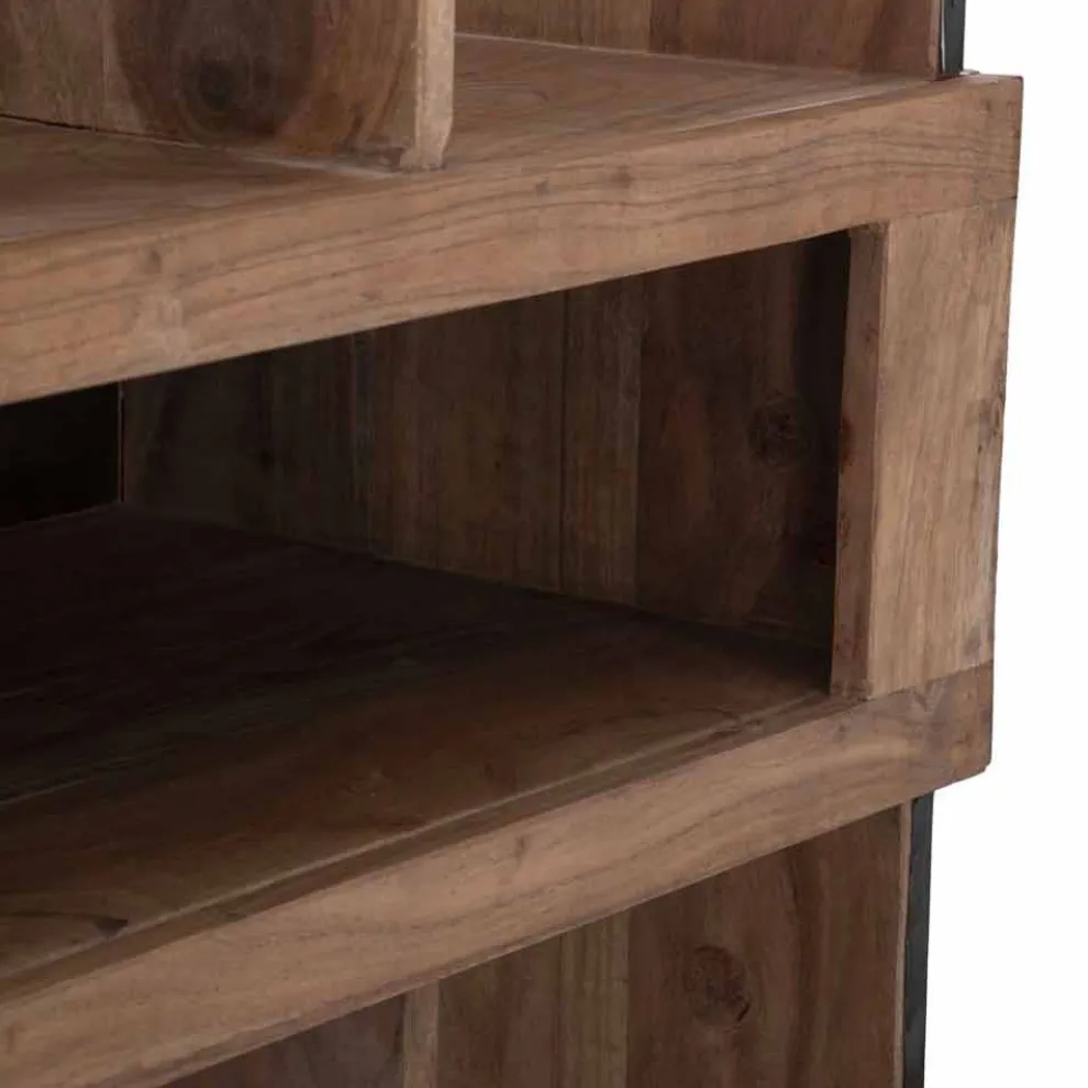 Design-Bücherregal aus Eisen und Akazienholz - Desdemona