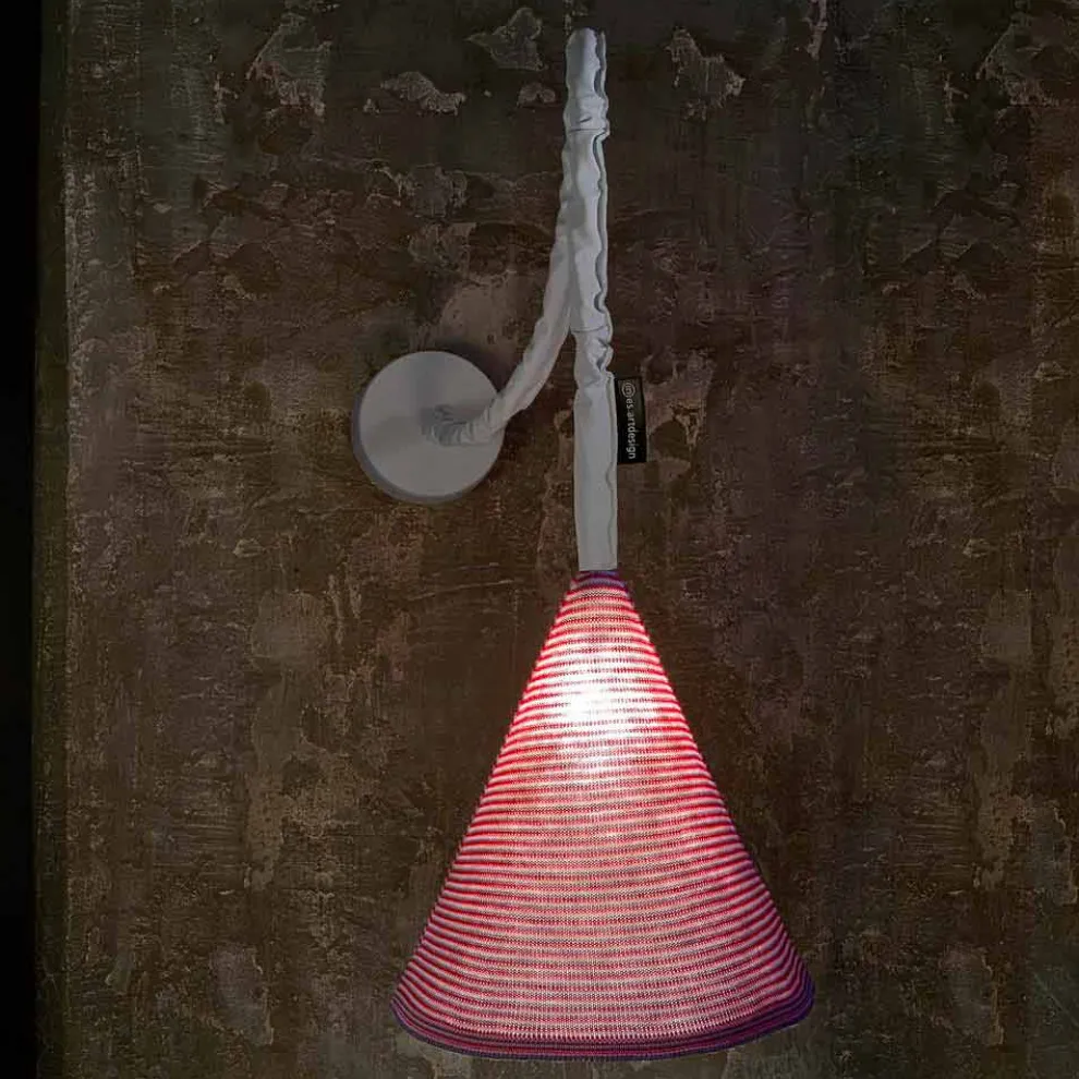 Designer Wandleuchte In-es.artdesign Jazz A Stripe farbige Wolle