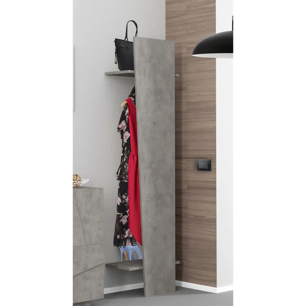Design-Garderobe für den Eingangsbereich aus weißem Holz, Schiefer oder Beton - Fjona
