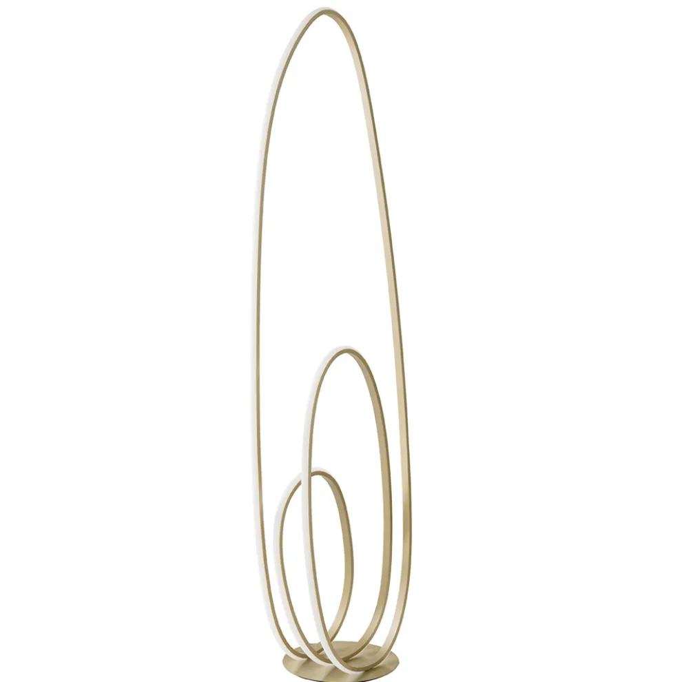 Design-Stehlampe aus lackiertem Metall mit Gold-Finish mit LED - Simea