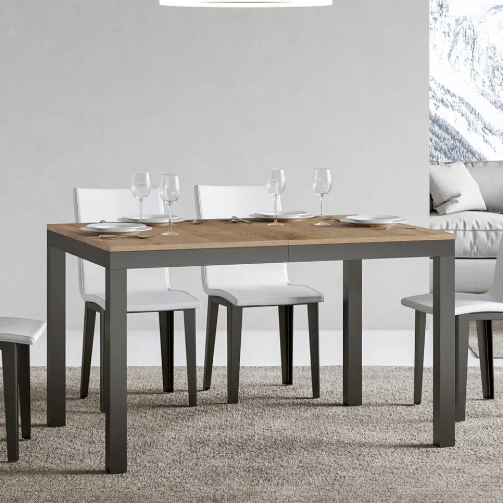 Design-Tisch mit Holzplatte, ausziehbar bis 440 cm, hergestellt in Italien – Foxy