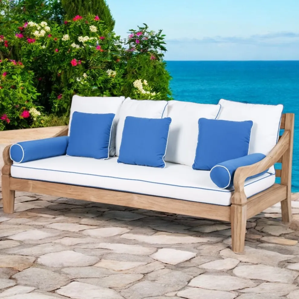 3-Sitzer-Gartensofa aus gebürstetem natürlichem Teakholz - Artes