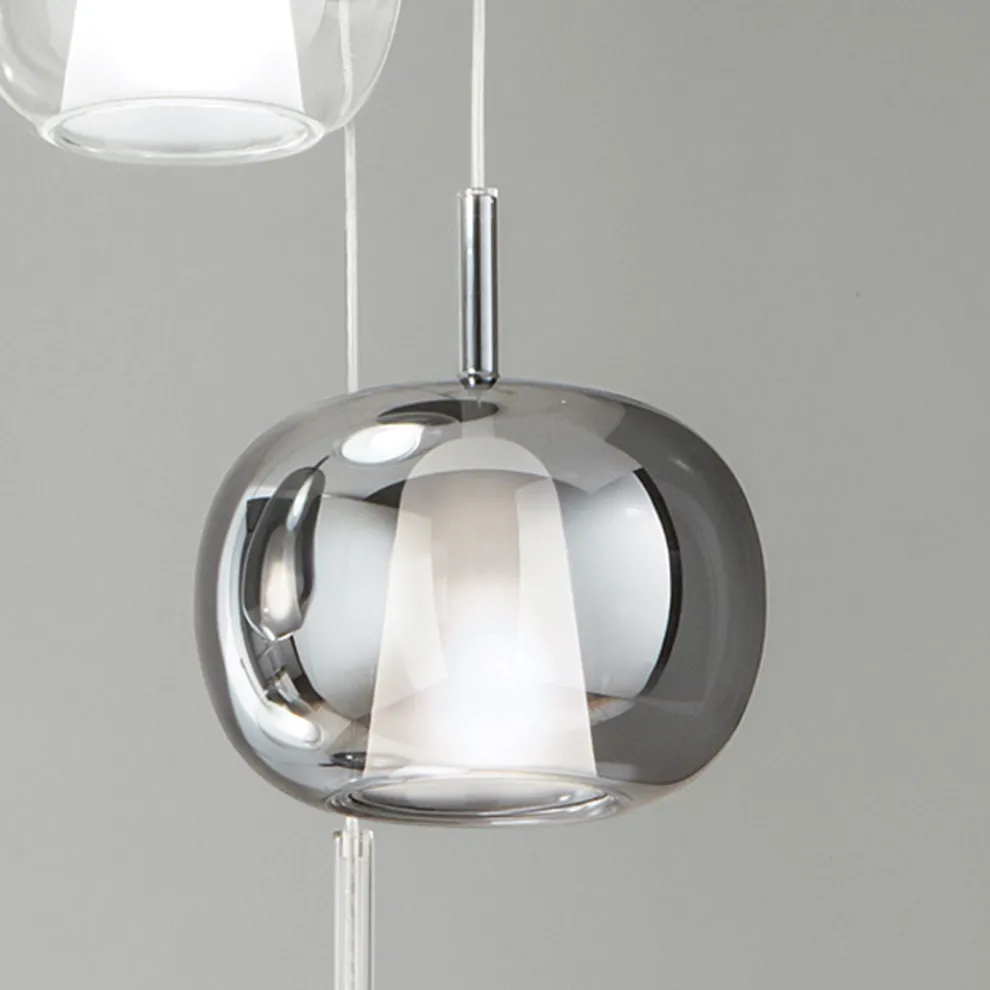 Doppelschichtige Pendelleuchte aus mundgeblasenem Glas Made in Italy - Trilly